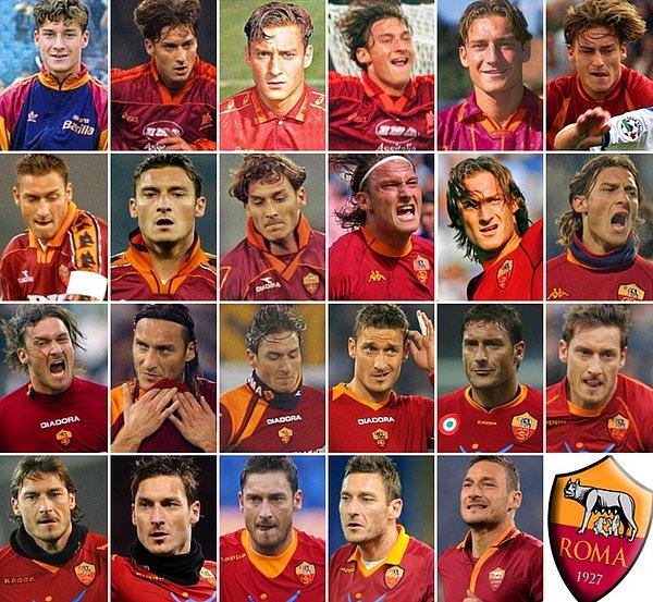 Totti'nin çocukluğu, ergenliği, olgunluğu kısacası her döneminde kalbi sarı-kırmızı için çarptı.