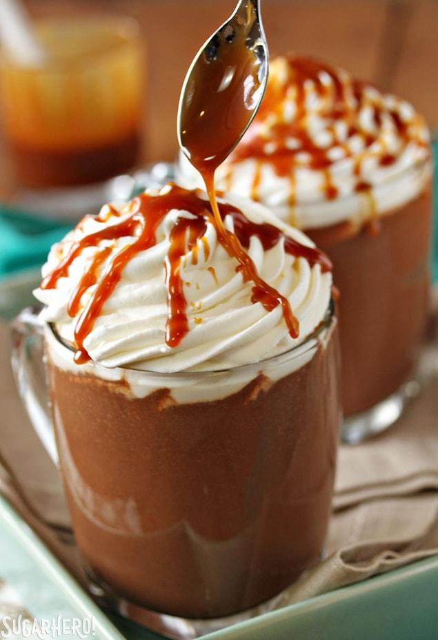 9. If you like caramel sauce on everything, then you might want to try it in your hot chocolate.