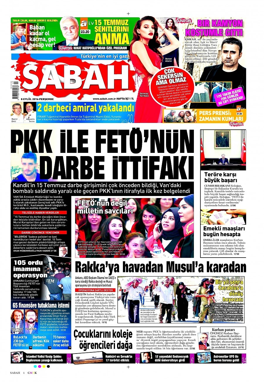 Gazetelerde Bugün | 8 Eylül Perşembe