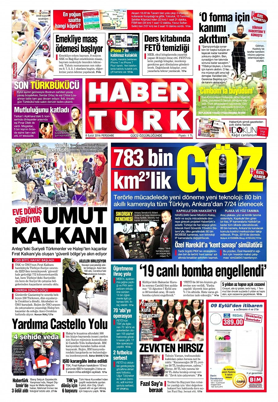Gazetelerde Bugün | 8 Eylül Perşembe