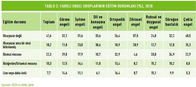 "Engelli nüfusunun % 41,6’sı okuryazar değil"