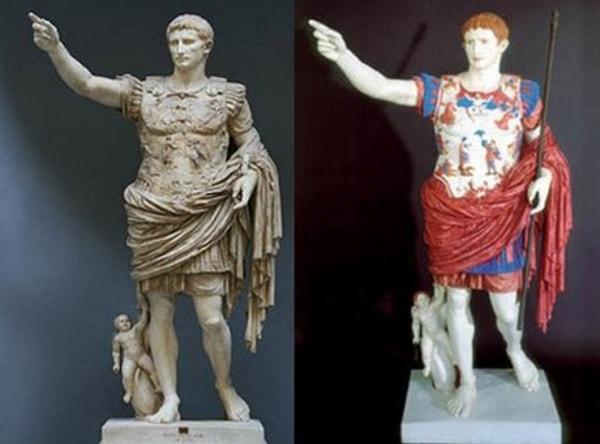 2. Yoksa antik dönemdeki heykeller renkli miydi? "Augustus of Prima Porta"