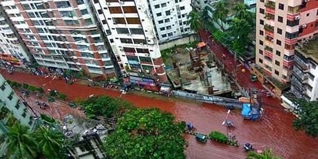 Bangladeş'te Kurban Bayramı Akşamı Yağan Yağmur Başkent Sokaklarını Kızıl Nehirlere Çevirdi