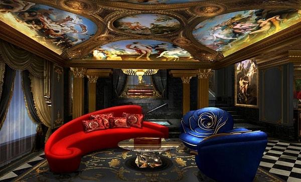 Barok tarzıyla dikkat çeken otelin en büyük villasında kalmanın geceliğinin 100000 dolar olduğu söyleniyor.