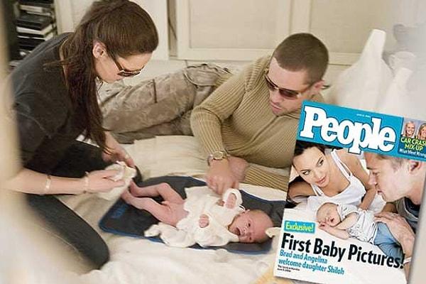 13. Evlenmeden önce anne olan Angelina Jolie, Brad Pitt ile ilk çocuğunu Shiloh Nouvel Jolie Pitt’i dünyaya getirdi.
