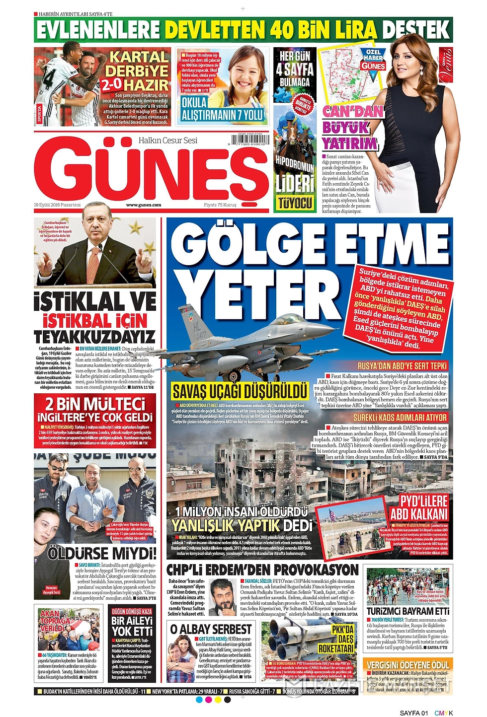 Gazetelerde Bugün | 19 Eylül Pazartesi