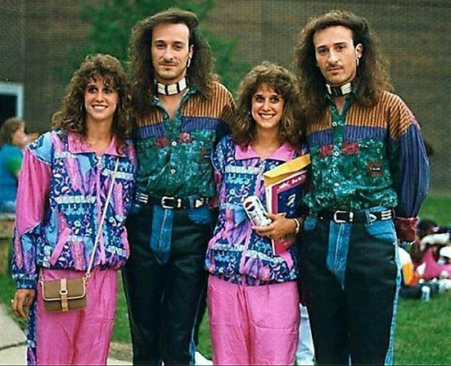 3. Twin couples with an 80s vibe!