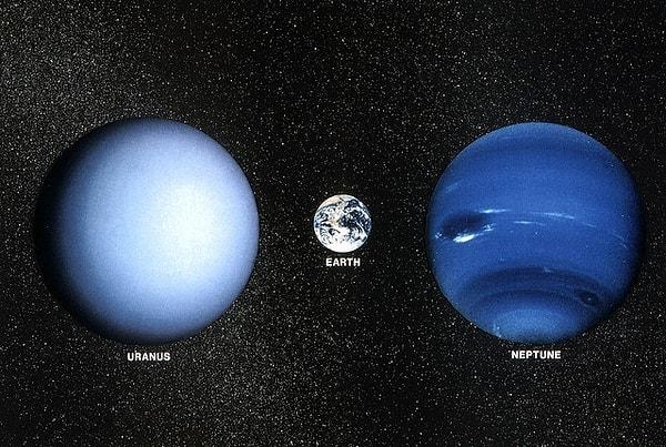 16. Güneş Sistemi'nin diğer devlerinden olan Uranüs ve Neptün ise çoğunlukla buzdan meydana gelmişlerdir.