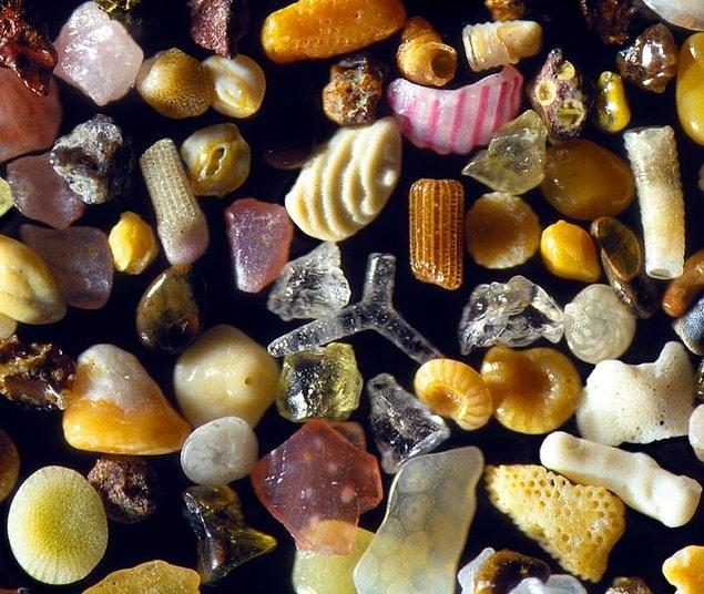 11. This is what sand looks like under a microscope: