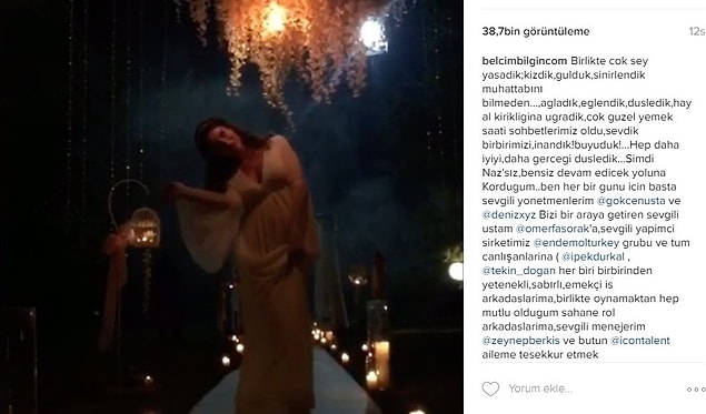 7. Belçim Bilgin, Instagram'dan paylaştığı bir fotoğrafla Kördüğüm dizisinden ayrıldığını takipçilerine duyurdu.