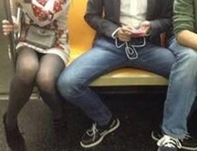 6. Don't open your legs like this on public transportation.