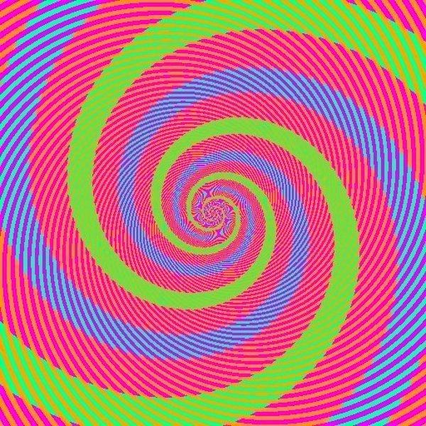10. Mavi ve yeşil gördüğünüz spiraller aslında aynı renk.