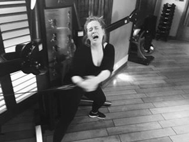 1. You are extra careful about how you look while exercising.