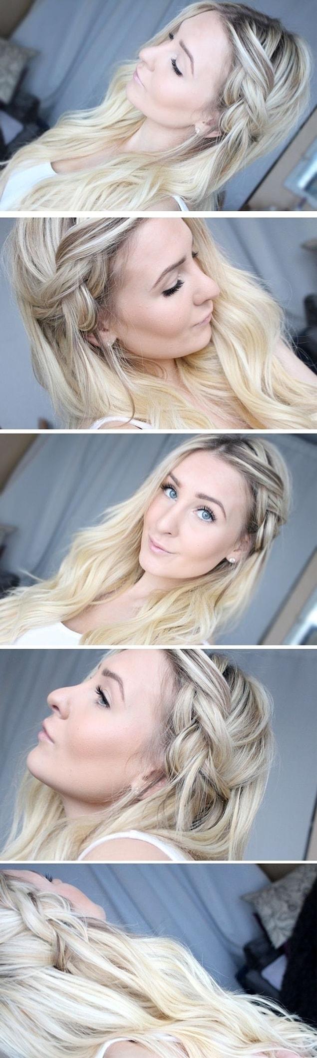 12. You can do a half dutch braid and pin it to get this gorgeous look.