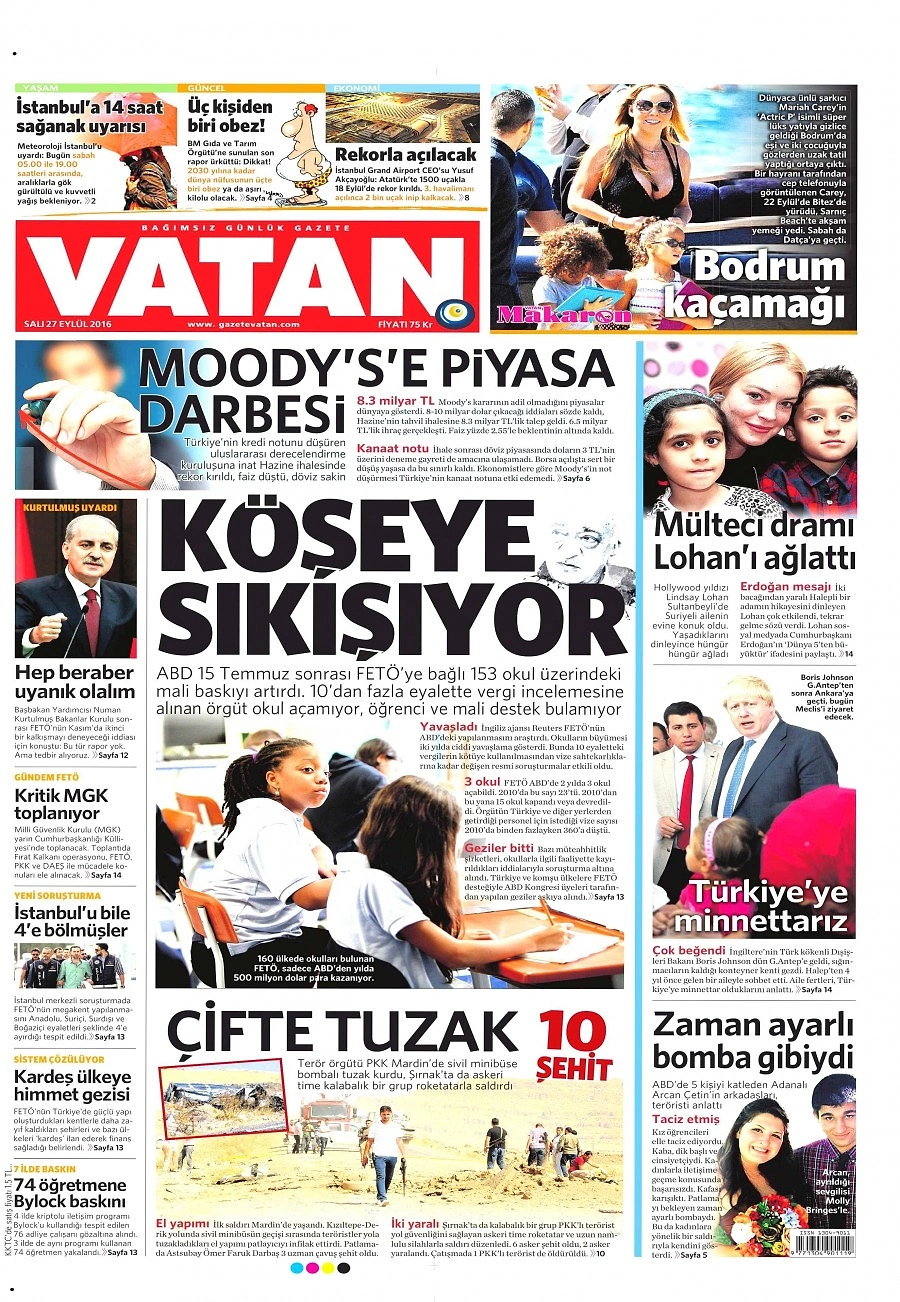 Gazetelerde Bugün | 27 Eylül Salı