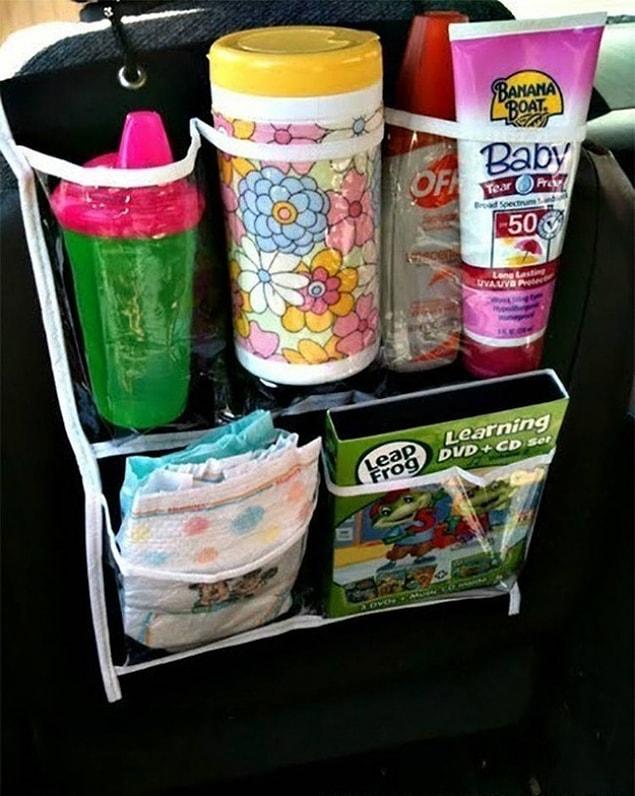 1. If you travel with your kids, you can use a shower organizer to help you keep essential supplies.