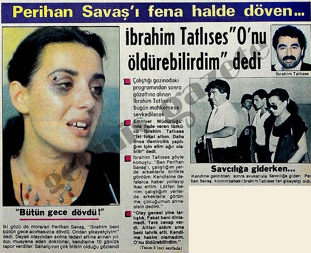 1984 (Tan): İbrahim Tatlıses'in, Perihan Savaş'ı korkunç bir şekilde darp etmesi