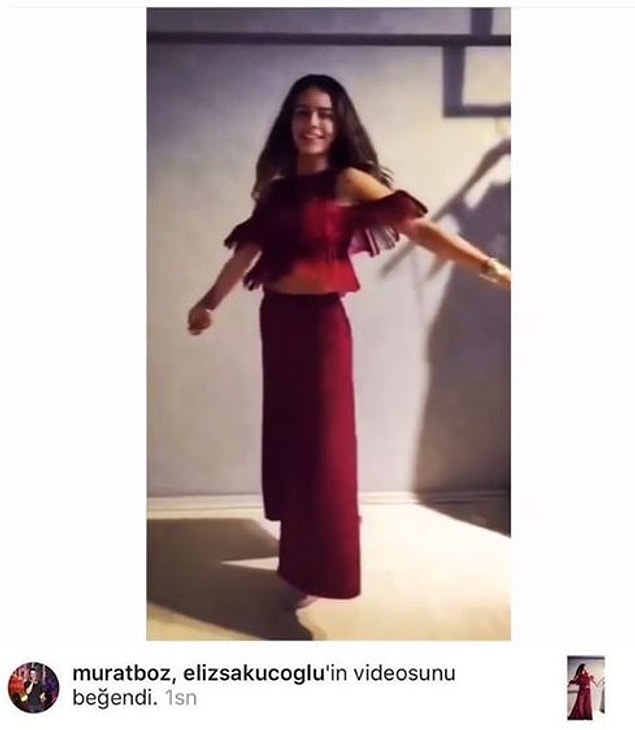 Murat Boz eski eşi Eliz Sakuçoğlu'nun bir videosunu beğendi ve bu Murat Boz'un takipçilerinin gözünden kaçmadı! Derhal ekran görüntüleri alındı ve olay basına yansıdı!
