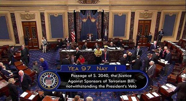 Tasarının yasalaşabilmesi için hem ABD Senatosu'ndan hem de Temsilciler Meclisi'nden geçmesi ve oyların üçte ikisini alması gerekiyordu...