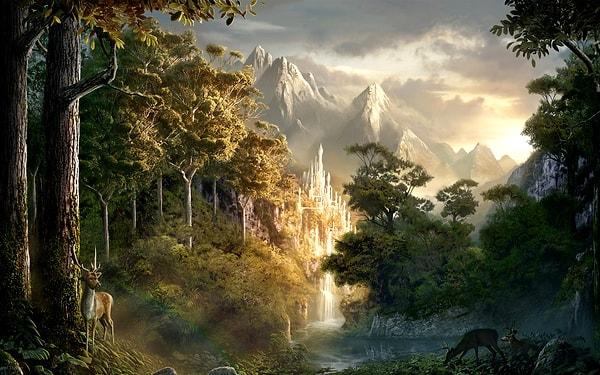 6. Orta Dünya'daki Lothlórien bağımsız elf ormanları.