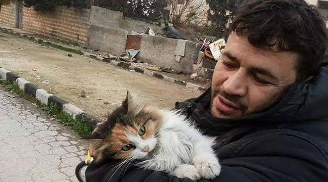 İnsanlar Bir Bir Kaçarken, Terk Edilmiş Kediler İçin Halep'te Kalan Koca Yürekli Adam