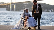 "Benim Engelim Bizim Aşkımıza Engel Değil!" Diyen Gelinin Eşiyle Muhteşem Fotoğrafları