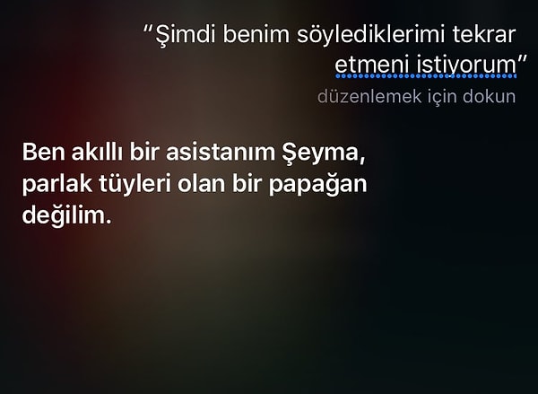 11. Siri'yi çok güzel kodlamışlar maşallah