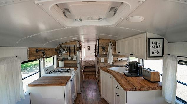 This mobile home has everything you need for an epic road trip.