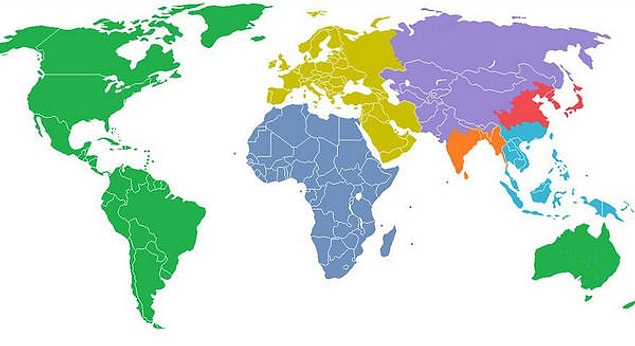 24. The World Divided Into Seven Regions, Each with a Population of One Billion