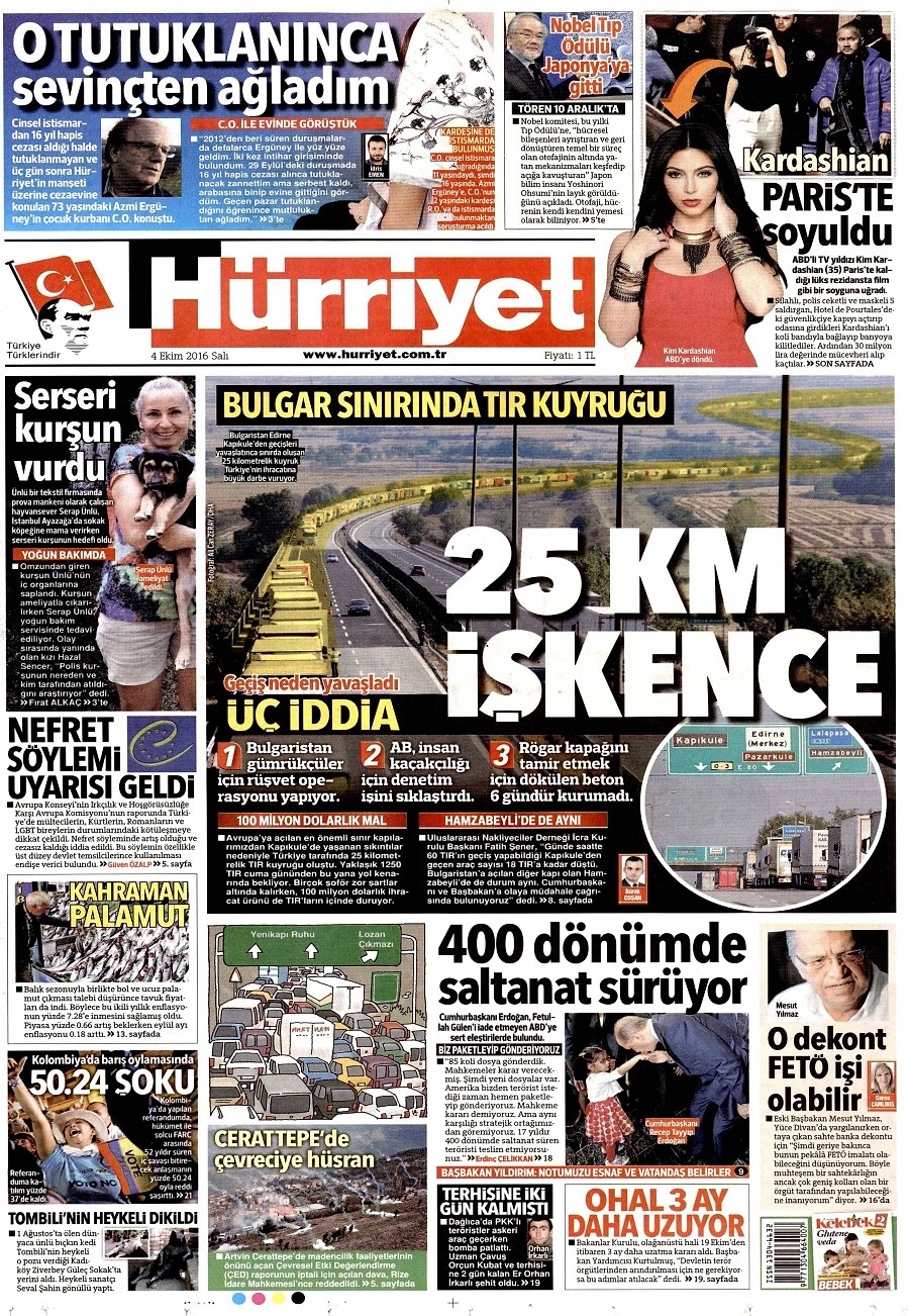 Gazetelerde Bugün | 4 Ekim Salı