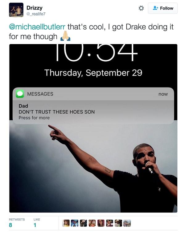 Ama bir başka kullanıcı yaratıcılığını ekleyip orijinal tweet sahibi Michael'a kendi Drake versiyonunu gönderdi!