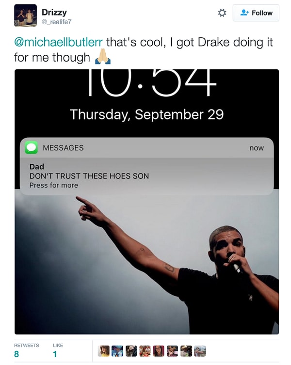 Ama bir başka kullanıcı yaratıcılığını ekleyip orijinal tweet sahibi Michael'a kendi Drake versiyonunu gönderdi!