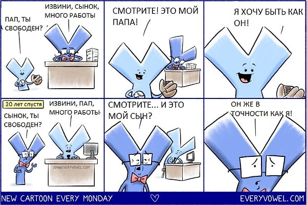 16. Чем больше работаешь, тем больше замечаешь, что постепенно превращаешься в своих родителей