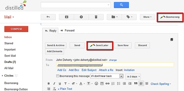 2. Boomerang for Gmail, email taslaklarınızı sizin belirleyeceğiniz bir gün ve saatte göndermenize yarıyor.