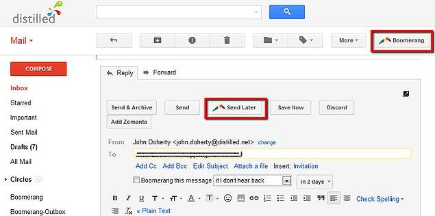 2. Boomerang for Gmail, email taslaklarınızı sizin belirleyeceğiniz bir gün ve saatte göndermenize yarıyor.
