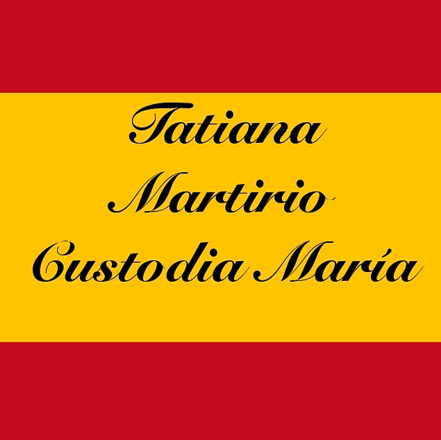 Tatiana Martirio Custodia María!