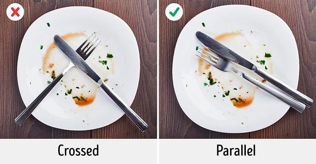 4. Placing the cutlery on your plate