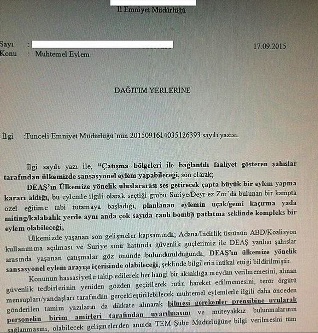 10 Ekim'den 22 gün önce gelen rapor: IŞİD sansasyonel eylem arayışında, mitinglerde canlı bomba saldırısı olabilir