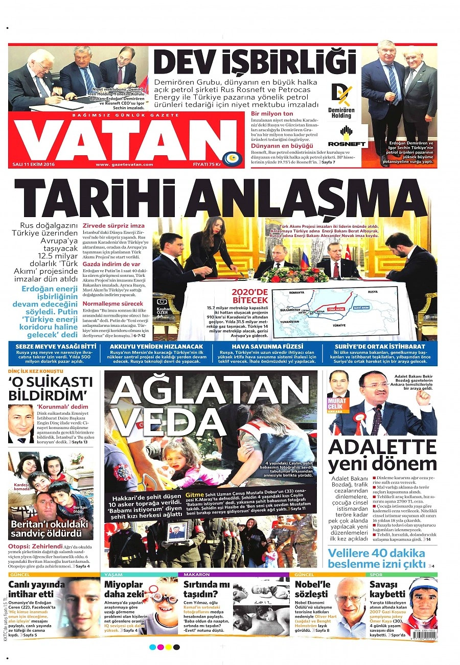 Gazetelerde Bugün | 11 Ekim Salı