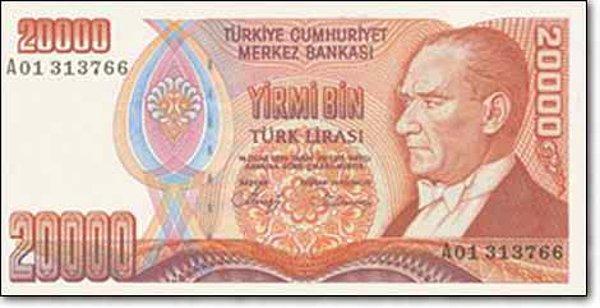 7. 20 bin TL'lik banknotlar piyasaya sürüldü.
