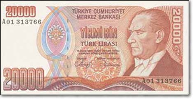 7. 20 bin TL'lik banknotlar piyasaya sürüldü.
