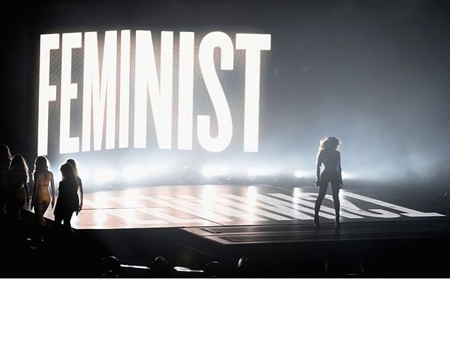 12. She brought the Feminist movement, which barely makes it out of the intellectual community, to pop culture by putting it in huge letters on her stage.