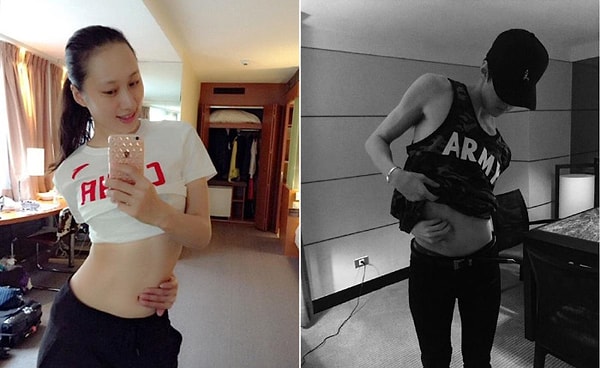 8. Достать рукой до пупка через спину