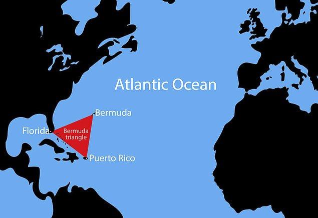 Bermuda Şeytan Üçgeni, genel kanıya göre Florida, Bermuda ve Porto Riko arasında bulunan bir bölge.