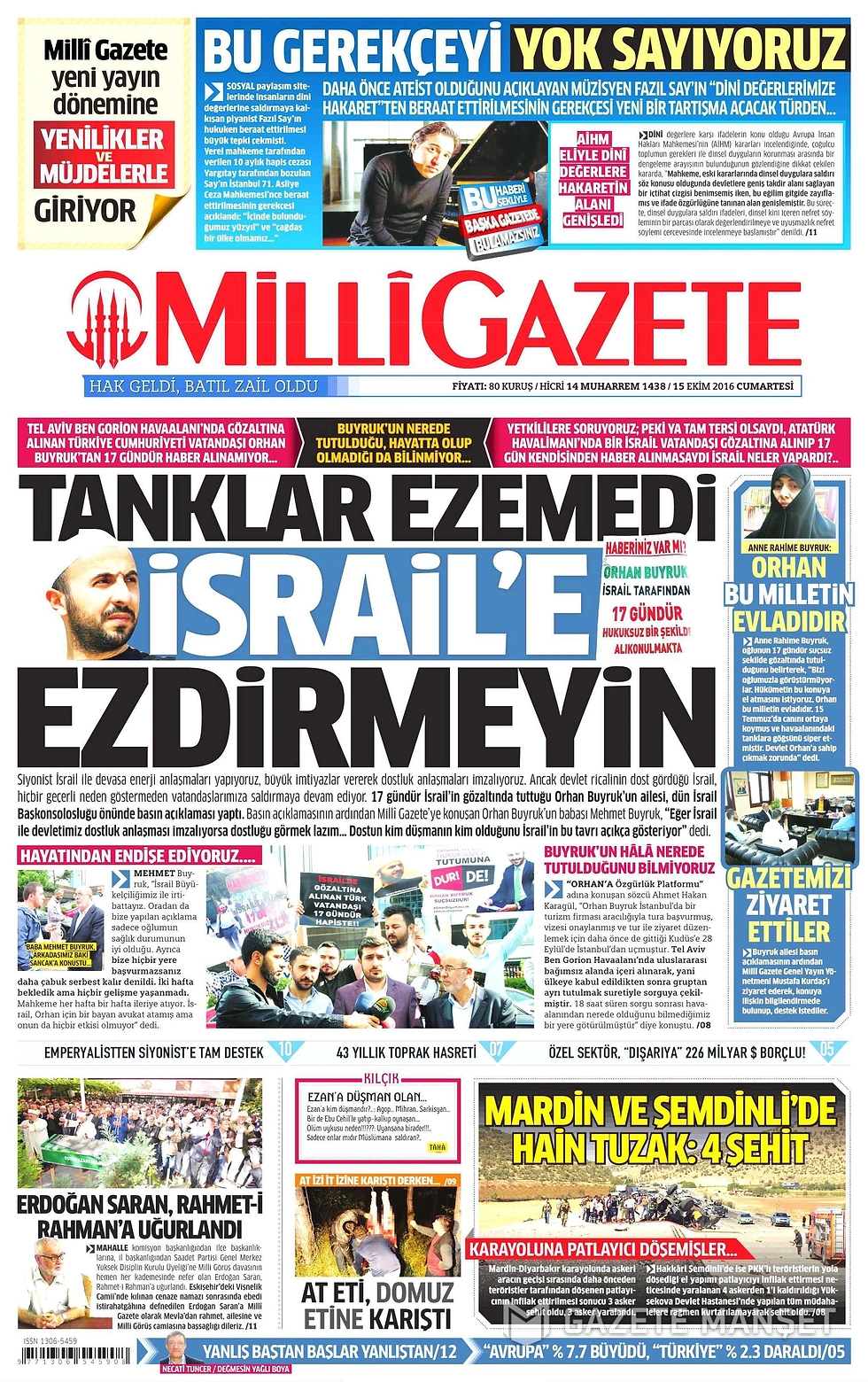 Gazetelerde Bugün | 15 Ekim Cumartesi