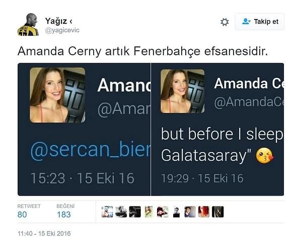 Fenerbahçeli taraftarlar ise Amanda'yı takımın efsaneleri arasına şimdiden ekledi