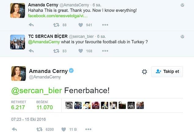 Güzel modelin Cafer Dayı'yla mesajlaşması diğer Türk Twitter kullanıcılarının da iştahını kabarttı