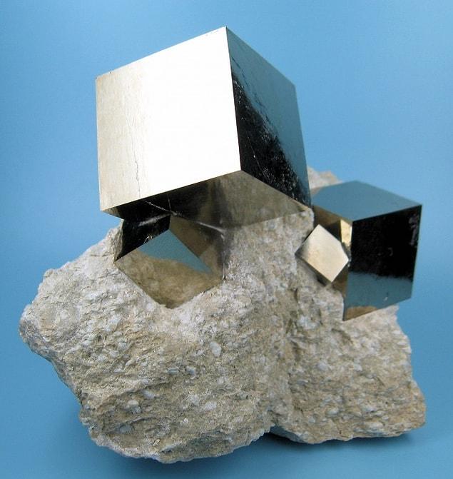 5. These pyrite cubes that are found in the nature
