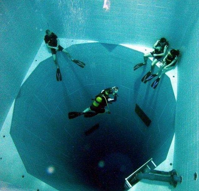 8. The world's deepest pool at 113 feet in depth and with a capacity of 2.5 million litres