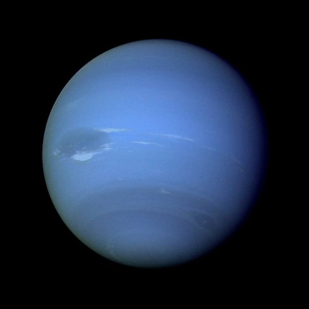 5. Neptune cannot be seen with the naked eye, but with a moderate telescope, it appears as a green dot.